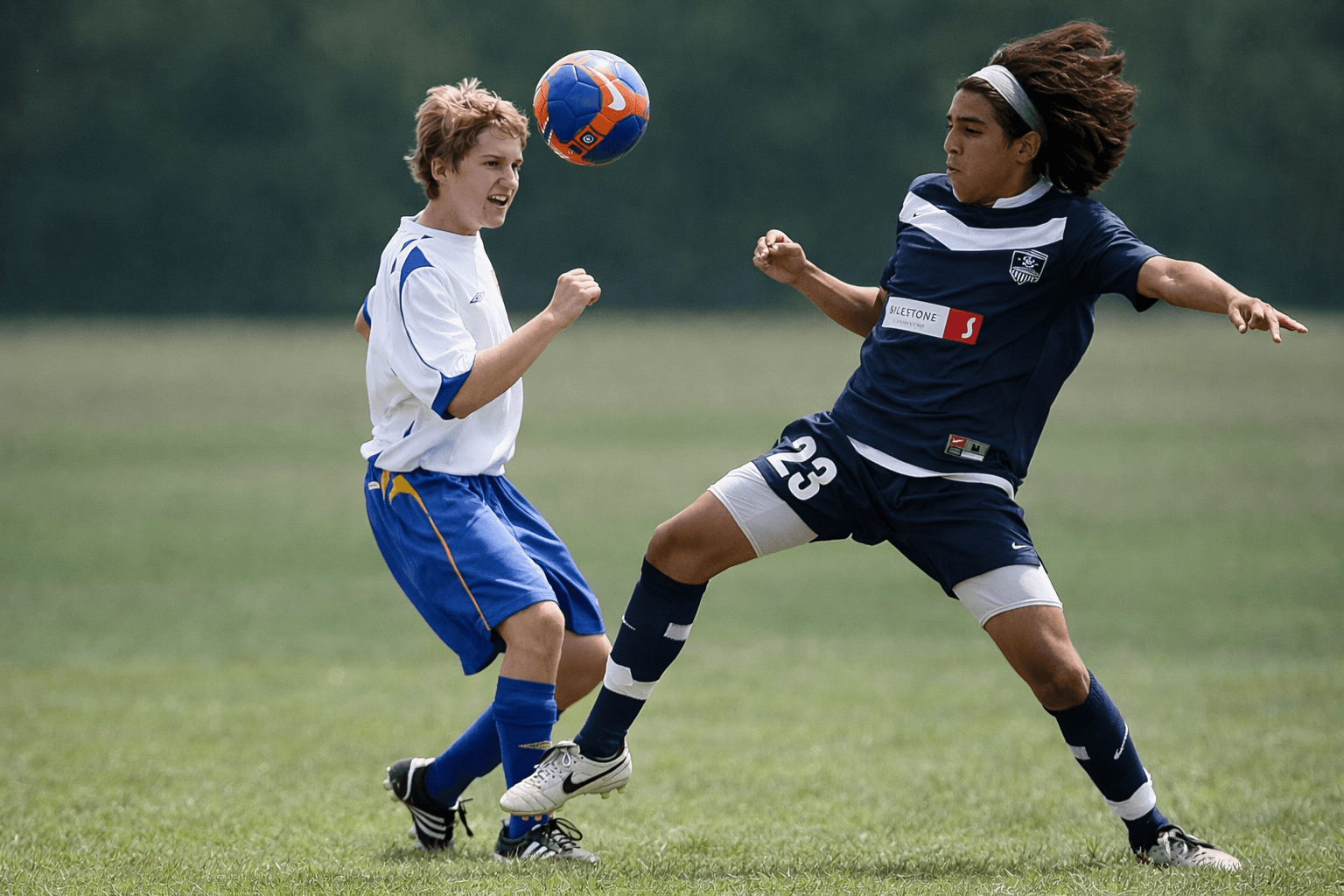 Youth soccer action